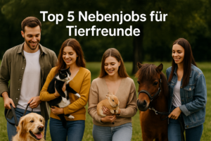 Tierfreunde mit Hund, Katze, Kaninchen und Mini-Pferd im Park – Petylands verbindet Menschen mit Minijobs
